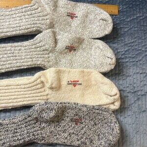Wigwam Outdoor Crew Socks Unisex One Size Gray & Ivory Lot of 4 #Hiking